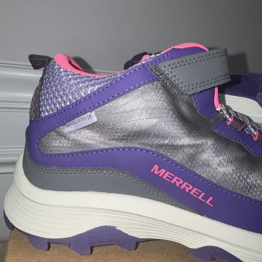 Merrell Moab Spd Girls Sz 6 Hike Pink Purple Float Pro Waterproof Trail EUC Box - Picture 2 of 15